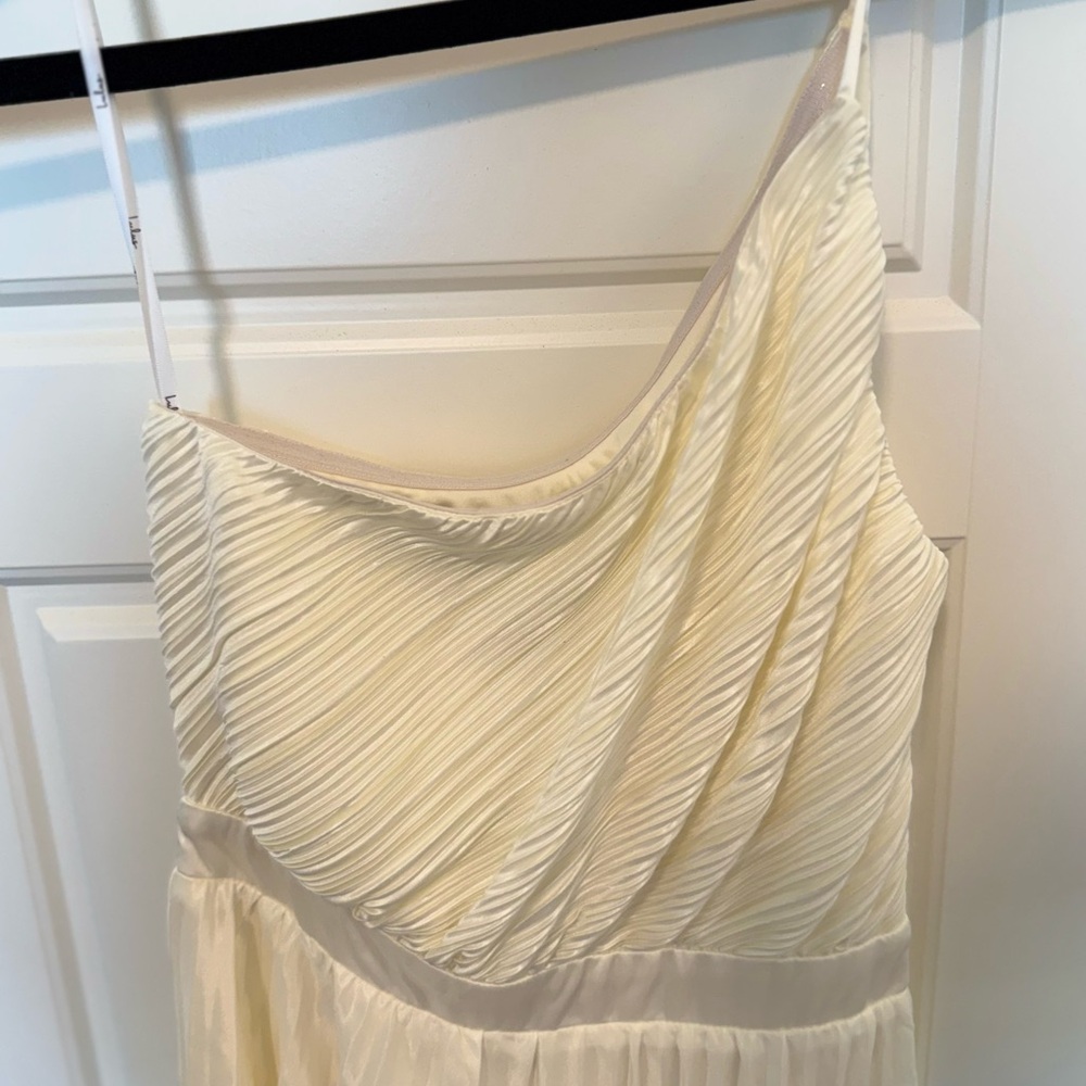 Lulu's Elegant Cream One-Shoulder Dress - Picture 6 of 9
